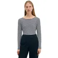 Marc O'Polo Langarmshirt mit leichtem U-Boot-Ausschnitt blau L (40)