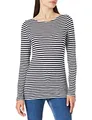 Marc OߴPolo Damen Langarmshirt mit U-Boot-Ausschnitt gestreift, Mehrfarbig (Dark Blue Multi 02), L
