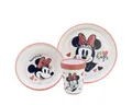 Disney Minnie Mouse Kindergeschirr-Set 3-teilig – Rutschfestes Ess-Set mit Teller, Schüssel & Becher (3-tlg)