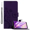 Cadorabo Hülle kompatibel mit Samsung Galaxy S8 Blumen Design aus Premium Kunst Leder Flip Klappbare Stoßfeste Magnetische [Standfunktion] [Kartenfächern] Cover Hülle für Galaxy S8 Tasche in Lila