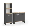 Vicco Badmöbel-Set Karli, Anthrazit/Goldkraft Eiche, 2 Teile, (2-St., 2er Set)