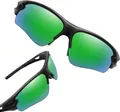 Herrenbrille - Sonnenschutz - Sportstil - Grüne Spiegelgläser - - Hochwertiges Material
