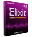 Elixir® Saiten 80/20 Bronze 8-saiter Akustik-Gitarrensaiten mit NANOWEB® Beschichtung, Baritone (.016-.070)