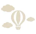 WANDStyle Wanddekoobjekt "Ballon mit Wolken" aus Holz, Pappel