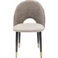 Stuhl Esszimmerstuhl Polyester Bezug Stahl Gestell Beige Kare Design