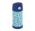 THERMOS kids FUNTAINER STRAW BOTTLE 0,35l, bees, Thermosflasche für Kinder aus Edelstahl, mit Strohhalm, 12 h kalt, absolut dicht, für Schule, Kindergarten, Pause