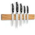 holz4home® Magnetleiste Messer Eichenholz 40x6 cm I Messerleiste magnetisch zum Kleben oder Schrauben I Messerhalter Küche Magnet Küchenhelfer