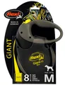 FLEXI Roll-Leine Giant M 8m schwarz-grau neon-gelb Gurt für Hunde bis 25 kg