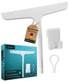 Blumbach Duschabzieher - Silikon Abzieher mit Edelstahlkern, elastisches Wischblatt 28 cm, (Abzieher Dusche mit 2 Halterungen), Premium Duschabzieher 28 cm