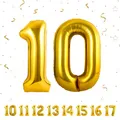 Geburtstag zahlen luftballon 10 jahre | Folienballon Gold- Folienballon in 40"-101cm Geburtstagsdeko - Ballon Zahl Deko zum Geburtstag fliegt mit Helium für 10.Geburtstags