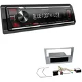 Kenwood KMM-BT209 1-DIN Autoradio Bluetooth USB AUX-In Short Body mit Einbauset für Opel Astra H matt chrom Canbus