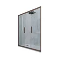PORTA DOCCIA SCORREVOLE IN PVC KLARGLAS CHOCOLATE PROFIL 130 CM MOD. GLAM