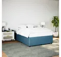 vidaXL Bett, Bettgestell Blau 160x200 cm Samt