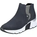 Rieker Damen Chelsea Boot Keilabsatz Elastikeinsatz Stiefelette X6361, Größe:41 EU, Farbe:Blau - Blau - 41