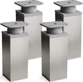 4er Set sossai moderne Möbelfüße in Inox/Grau 120mm höhenverstellbar Schrankfüße Sockelfüße
