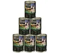 Dehner Wild Nature Hundefutter Bergweide, Nassfutter getreidefrei / zuckerfrei, für ausgewachsene Hunde, Pferd, 6 x 400 g Dose (2.4 kg)