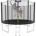 KINETIC SPORTS Trampolin Outdoor Salto Ø 183/244/305/366/400/430/490 cm - Kindertrampolin Gartentrampolin Set mit Leiter, Netz, Randpolster, USA Sprungtuch, bis zu 160kg