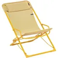 Lafuma Mobilier Strandstuhl, Gelb, Metall, Füllung: Polyetherschaumkern, 60x91x83 cm, wetterbeständig, UV-beständig, klappbar, Rückenlehne verstellbar, Gartenmöbel, Gartenstühle