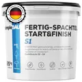 simpleBAU Spachtelmasse Weiß Innen 25 kg – Gebrauchsfertige Fertigspachtel für Wand & Decke, Polymer-Spachtelmasse Start&Finish – Glätten, Füllen & Reparieren, Staubfrei & Leicht Schleifbar