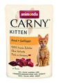 animonda Carny Kitten Katzenfutter Premium Pouch nass Pouch Rind + Geflügel (12 x 85g), getreidefreies Katzen Nassfutter ohne Zucker, mit frischen fleischigen Zutaten