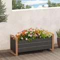 Grand patio Hochbeet Wetterfest Metall Pflanzbeet Entwässerungslöcher 100x38x91cm