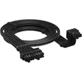 Typ 4 > 90°-12V-2x6-GPU-Stromkabel (Stil B) schwarz, 65cm, Sense Pins über dem 12-poligen Anschluss