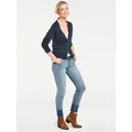 Strickjacke HEINE, Damen, Gr. 40, blau (marine), 100% Baumwolle, unifarben, Langarm, Strickjacken