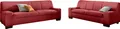 Polstergarnitur DOMO COLLECTION "Norma kubisch und zeitlos", rot, H:74cm, Sitzmöbel-Sets, Polstergarnitur, bestehend aus je einem 2- und 3-Sitzer