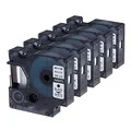 5x Oozmas Kompatibel mit Dymo Etikettenband D1 9mm x 7m Weiß Beschriftungsband als Ersatz für Dymo 40913 s0720680, Kompatibel mit LabelManager 160 210D 260P 280 360D 420P Beschriftungsgerät