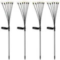 IC Gardenworld 4er Set Solar Glühwürmchen-Zweige mit insgesamt 24 warm-weißen LED beleuchtet | moderne Solarleuchten für außen | ca. 72 cm hoch