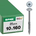 SPAX Holzbauschraube, 10, 0 x 160 mm, 25 Stück, T-Star Plus, Tellerkopf, Teilgewinde, 4CUT, Wirox A3J, 0251021001605, 10 Stück, 251011001605