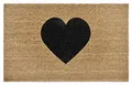 Hanse Home Kokos Fußmatte für Innen - Schmutzfangmatte Natur, Kokosmatte Outdoor Herz Schwarz, Fußabtreter Wetterfest und rutschfest für Flur, Terrasse, Eingangsbereich - 45x75cm