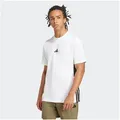 adidas Sportswear T-Shirt ESSENTIALS 3-STREIFEN SINGLE JERSEY mit Rundhalsausschnitt, aus Baumwolle, weiches Single Jersey weiß L (52/54)