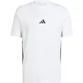 Adidas Herren Essential Three Stripes Single Jersey Tee, White/Black, L (L) (JE6388)