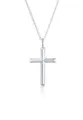 Kuzzoi Lange Kette Herren mit Kreuz Oxidiert Massiv 925 Silber, Kreuz
