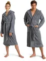 Möve Unisex-Bademantel Superwuschel Kapuze, ideal für Sauna & Spa, Hotelbademantel, Langform, Walkfrottier, Kapuze, Gürtel, in Uni