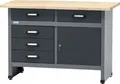 Werkbank Küpper 1200 x 840 x 600 mm 5 Schubladen 1 Tür grau