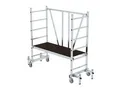 Munk Klappgerüst 4-fach Sprossen, Arbeitshöhe 300 mm, 150 kg, mobil, platzsparend, Rechteckrohr-Holme, Ø 125 mm Rollen