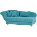 Max Winzer Recamiere mit Armteil links klappbar Selma - Velourstoff petrol - Maße: 190 / 210 x 88 x 82 cm