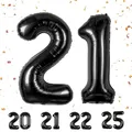 Geburtstag zahlen luftballon 21 jahre | Folienballon Schwarz- Folienballon in 40"-101cm Geburtstagsdeko - Ballon Zahl Deko zum Geburtstag fliegt mit Helium für Mann Frauen 21.Geburtstags