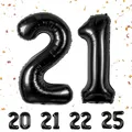 Geburtstag zahlen luftballon 21 jahre | Folienballon Schwarz Folienballon in ...