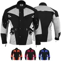 German Wear Motorradjacke GW302J (Spar-Set, mit 4CE-Protektoren) Winddichte Biker Jacke aus 4 Schichten - 8 Taschen Protektorenjacke grau 52/L