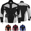 German Wear Herren Motorradjacke aus Textil mit 4 CE-Protektoren - Winddicht Lange Jacke mit Kombizipper aus 4 Schichten - Abnehmbar & Washbar Thermofutter - 8 Taschen protektorenjacke Grau - 52