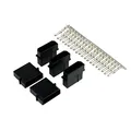 Phobya PSU Power Connector 4Pin Molex Buchse inkl. 4 Pins - 5 Stück Black Kabel Connector