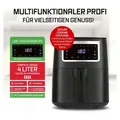 GOURMETmaxx Heißluftfritteuse 4 l - Touch, Timer, 8 Programme und Shake-Reminder - Schwarz
