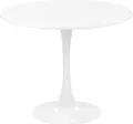 BELIANI Esszimmertisch Weiß Rund 90 cm MDF-Platte Metall Modern