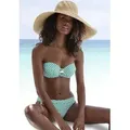 Bügel-Bandeau-Bikini JETTE, Damen, Gr. 44, Cup D, grün (grün, weiß), Polyamid, Bikini-Sets, mit Zier-Accessoires