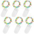 Jsdoin LED Mini Lichterkette mit Batterie, 6x20er Micro Lichterkette außen Batterie, 2M DIY kleine Lichterketten Wasserdicht für Party Hochzeit Weihnachten Beleuchtung Deko (Mehrfarbig, 6 Pack)