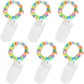 Jsdoin 6x20 LED Lichterkette Batterie 2m Micro Party Weihnachten Mehrfarbig