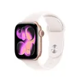 Apple Watch Series 11 GPS 42 mm Smartwatch mit Aluminiumgehäuse in Roségold und Sportarmband in Blassrosa (M/L). Schlafindex, Fitnesstracker, Gesundheitstracking, Always-On Display, Wasserschutz